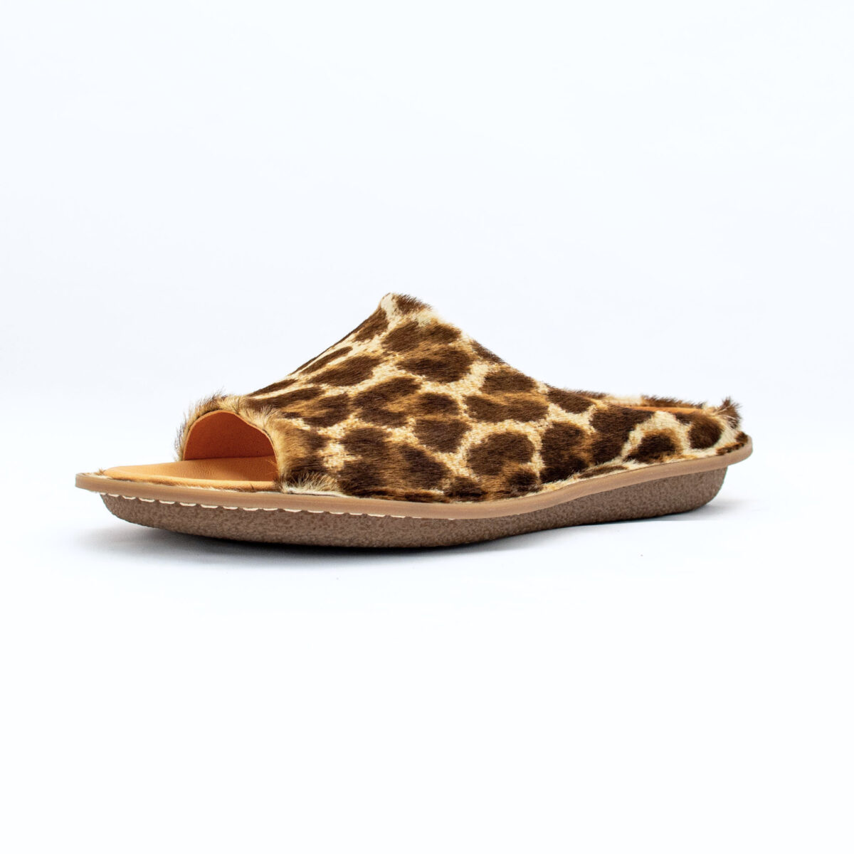 Leopard Pony Leather Sandal