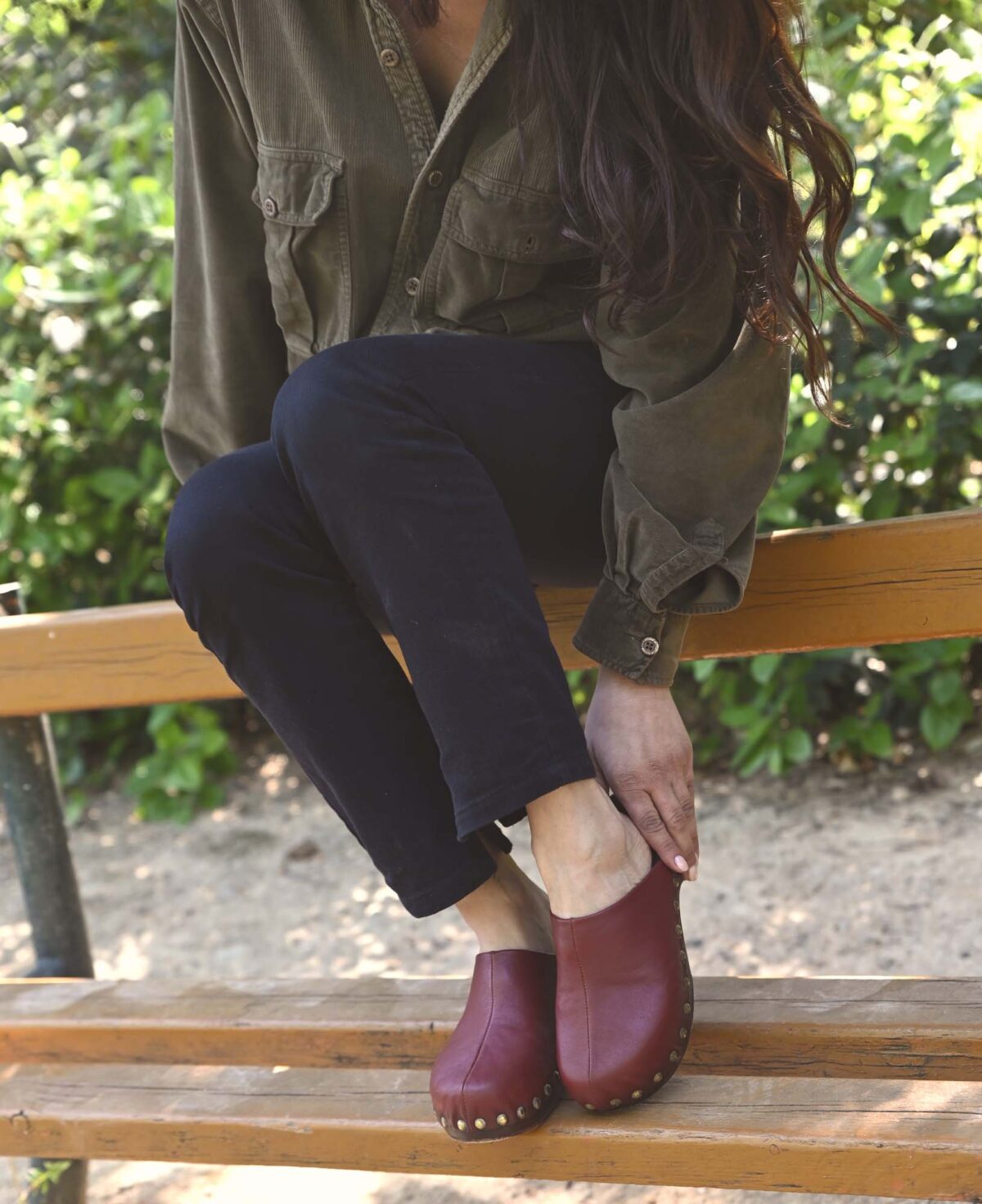 Handmade Nappa Leather Clogs with Cushion Sole