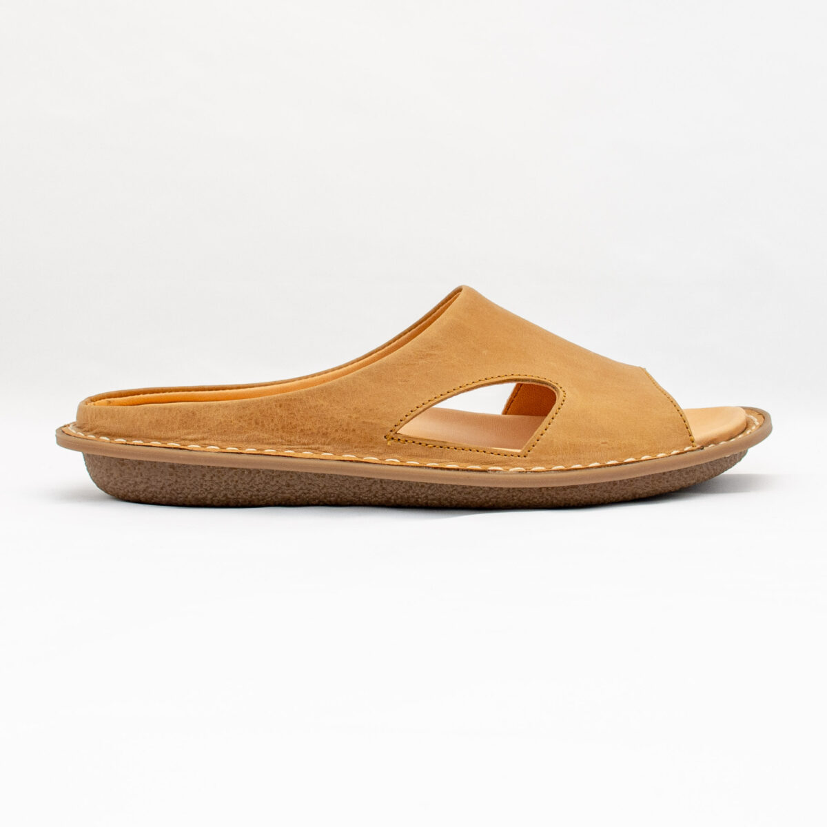 Vintage Sunflower Leather Slipper Sandal Open Toes