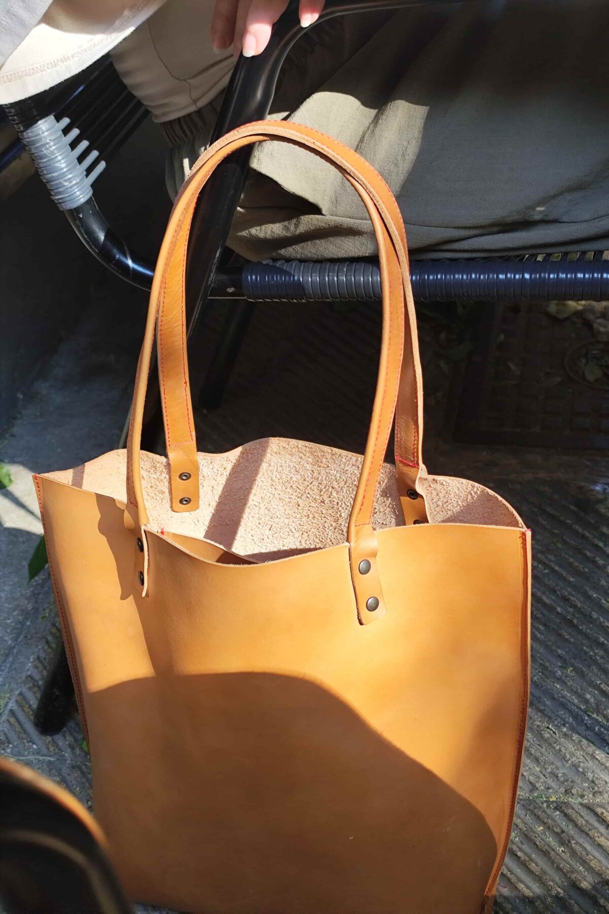 Handmade Vachetta Leather Tote Bag